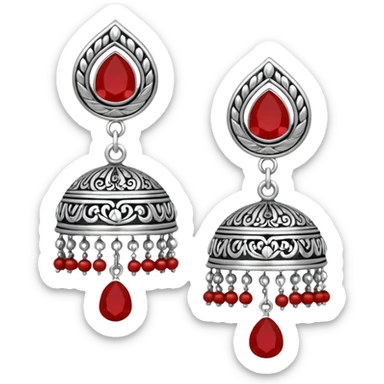 silver jhumka sticker