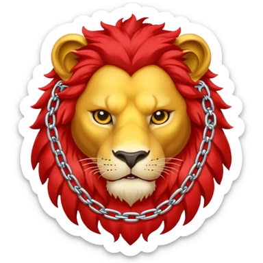 red lion with golden chain sticker