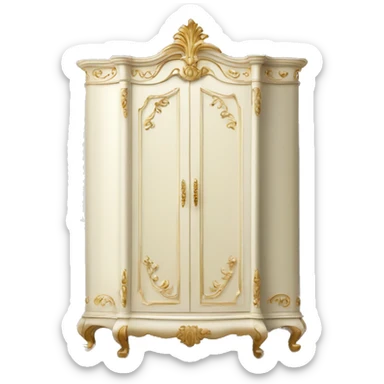 Armoire fancy ivory with gold sticker