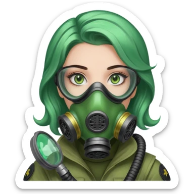 glitter green viper valorant female gas mask sticker