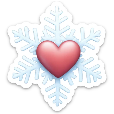 heart shaped snowflake  sticker
