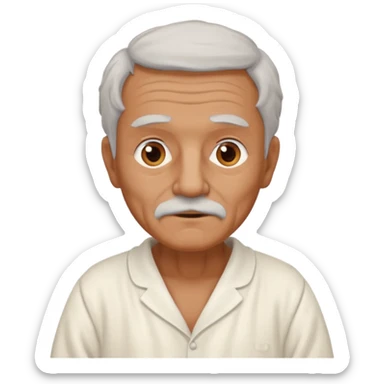 An old French man made of clay and wearing a white nightgown sticker