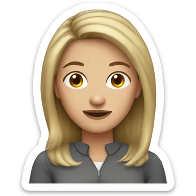 woman with brown hair and blonde streaks  sticker