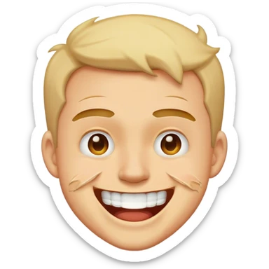 A man laughing to the point of tearing up. sticker