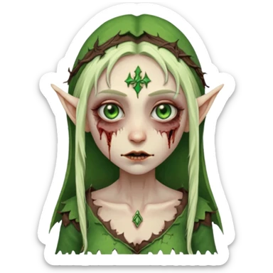 woman elf zombies sticker