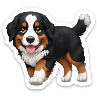 Bernese mountain dog walking sticker