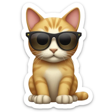 Cat with sunglasses sticker