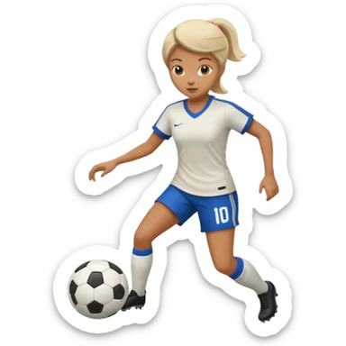 a woman dribbling a soccer ball sticker