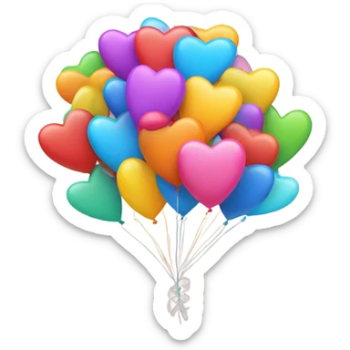 Happy birthday callout with hearts and balloons sticker