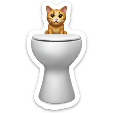 Cat Pooping on toilet  sticker