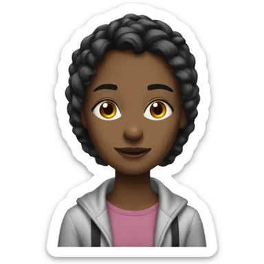 girl is addicted with mobil sticker