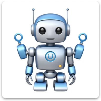 cute robot with a Wi-Fi symbol above its head, white background sticker