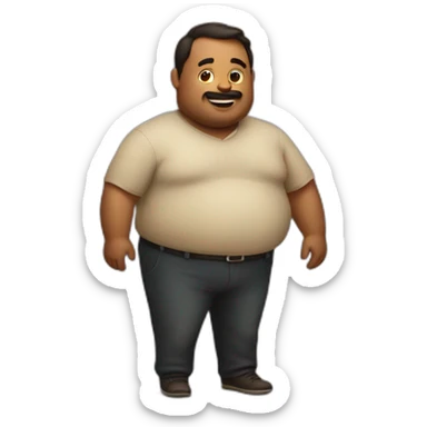 A man with a big belly sticker