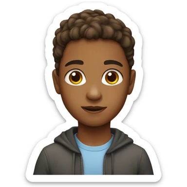 Mixed child with brown hair sticker