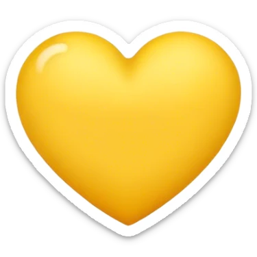 yellow heart matte sticker