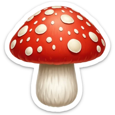 Mushrooms emoji: lion's mane, fly agaric, reisha, psylocibine (magic) mushroom sticker