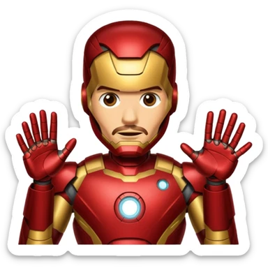 emoji of tony stark iron man sticker