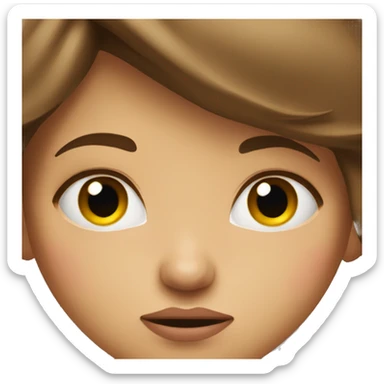 A disgruntled face girl brown hair sticker