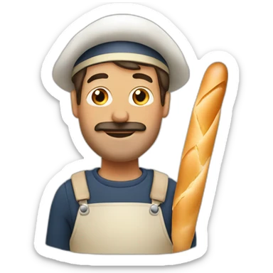 French man with baguette sticker