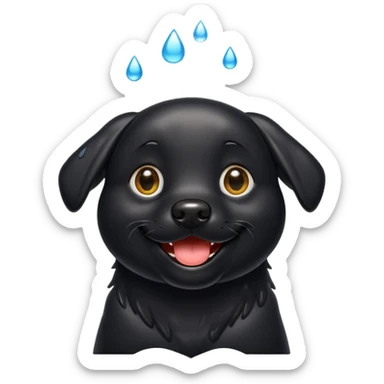 Black lab grinning sticker