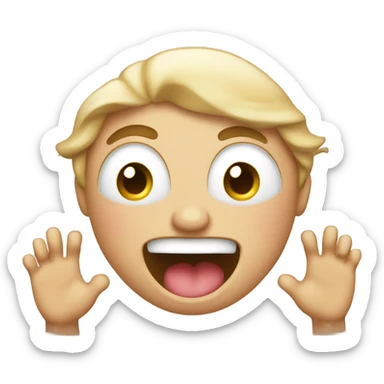 Blushing emoji face with hands on cheeks and kicking feet out of excitement  sticker