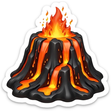 Molten lava magma hesrt sticker