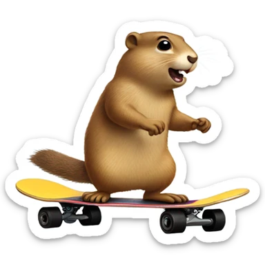 Gopher scateboarding sticker