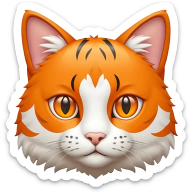 eine getigerte flauschige katze  sticker