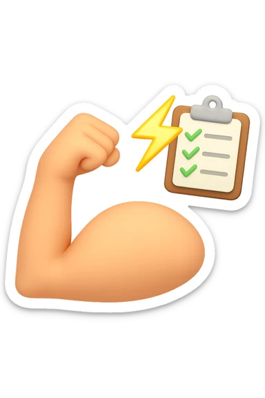 emoji 3d stile iphone che rappresenta lo stimolo che un piano di allenamento da al muscolo 3d sticker