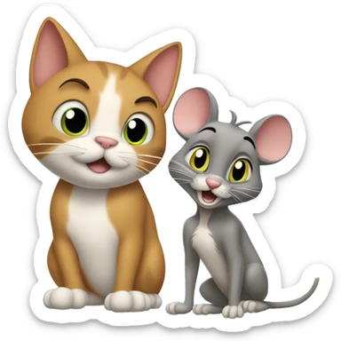 Tom the cat and Jerry the mouse from he cartoon  sticker