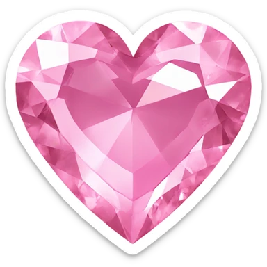 Pink diamond heart  sticker