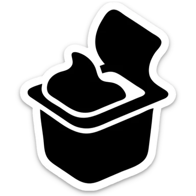 A sauce in a fast food packaging with a green background sticker