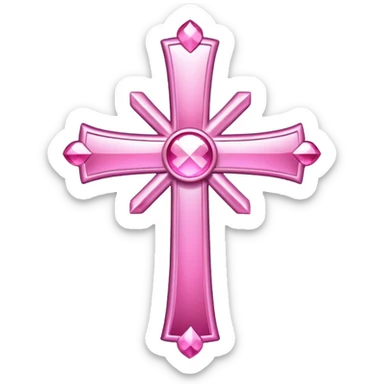 Pink cross with sparkles sticker