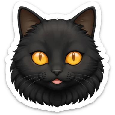 Kiss black cat sticker