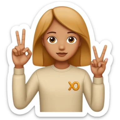 XO with fingera sticker