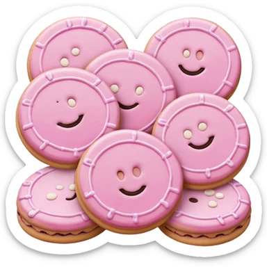 Natale rosa, biscotti estetico  sticker