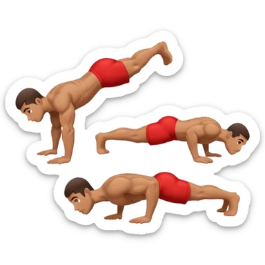man doing pushups different pose sticker
