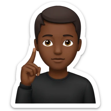 A person pointing is his head sticker