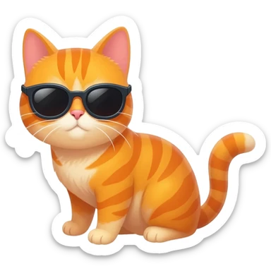Cat wearing sunglasses sticker