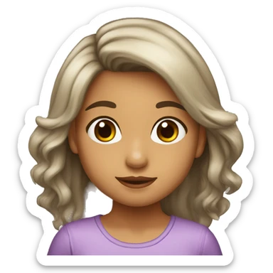 niña rizosa de pelo castaño sticker