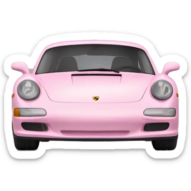 car porsche light pink from the side sticker