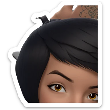 tattooed girl with short hair sticker