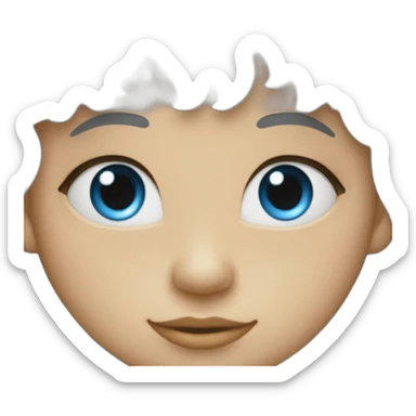 Un enfant au yeux bleu avec les cheveux bouclé sticker