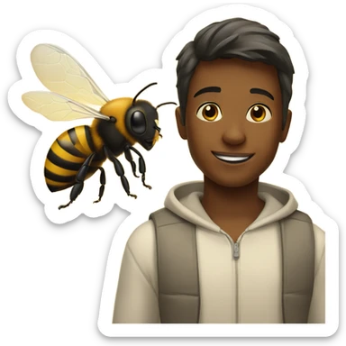 Bee turning a boy into bread sticker