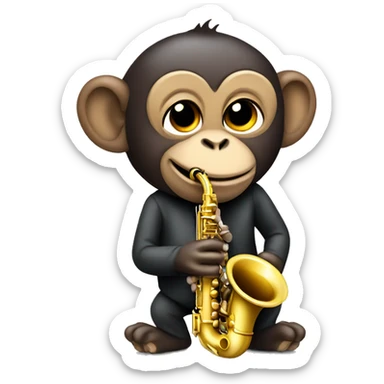 monkey playing saxophone  sticker