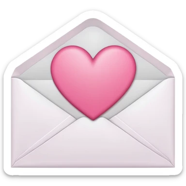 A close-up photograph of a simple white paper envelope sealed with a small, pink heart, natural lighting sticker