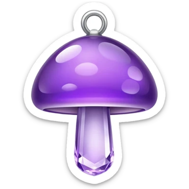 Purple Mushroom shaped Crystal pendant sticker