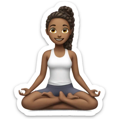 smiling girl in yoga outfit sticker