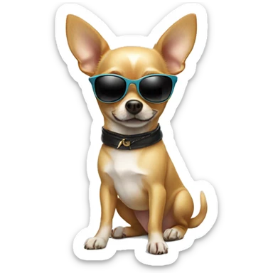 chihuahua with sunglasses sticker