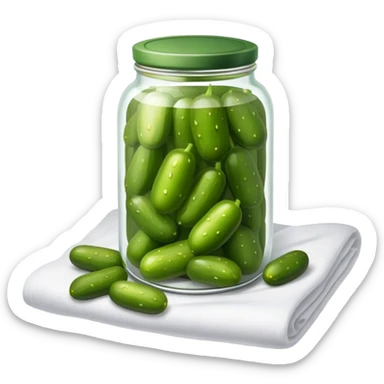 Pickles jar on bedsheet sticker